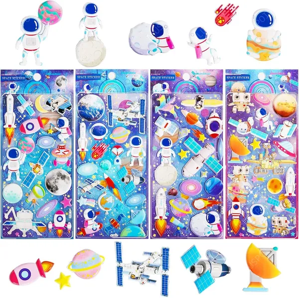 3D_Puffy_Space_Stickers_For_Kids,_4_Pack_Self_Adhesive_Outer_Space_Themed_Stickers_With_Planet,_Astronaut,_Rocket,_Solar_System_For_Scrapbook_Crafts,_Party_Favors_Goodie_Bags_Stuffers