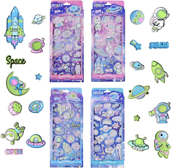 3D_Puffy_Space_Glow_In_Dark_Stickers_For_Kids_4_Pack_Self_Adhesive_Foam_Space_Stickers_With_Planet,_Astronaut,_Rocket,_Solar_System_For_Scrapbook_Crafts,_Party_Favors_Goodie_Bags_Stuffers
