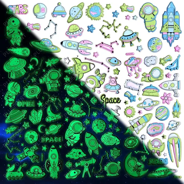 3D_Puffy_Space_Glow_In_Dark_Stickers_For_Kids_4_Pack_Self_Adhesive_Foam_Space_Stickers_With_Planet,_Astronaut,_Rocket,_Solar_System_For_Scrapbook_Crafts,_Party_Favors_Goodie_Bags_Stuffers