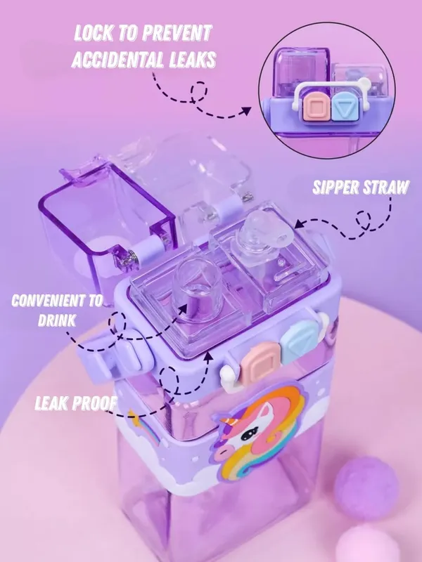 Unicorn_Water_Bottle_For_Kids_With_Carry_Strap_To_Hang_Double_Drinking_Caps_Sipper_Bottle_With_Straw_&_Wide_Mouth_Leakproof,_Bpa_Free_Tritan_Water_Bottle_For_School_Kids_520Ml_(Purple)