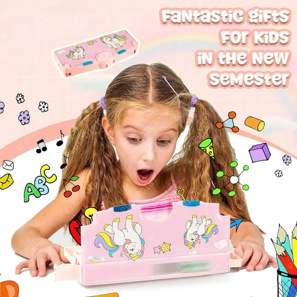 Unicorn_Multifunctional_Pencil_Box_For_Kids,_Unicorn_Theme_Pencil_Case,_Magnetic_Pencil_Box,Popup_With_Buttons_Return_Gifts_For_Kids_Girls