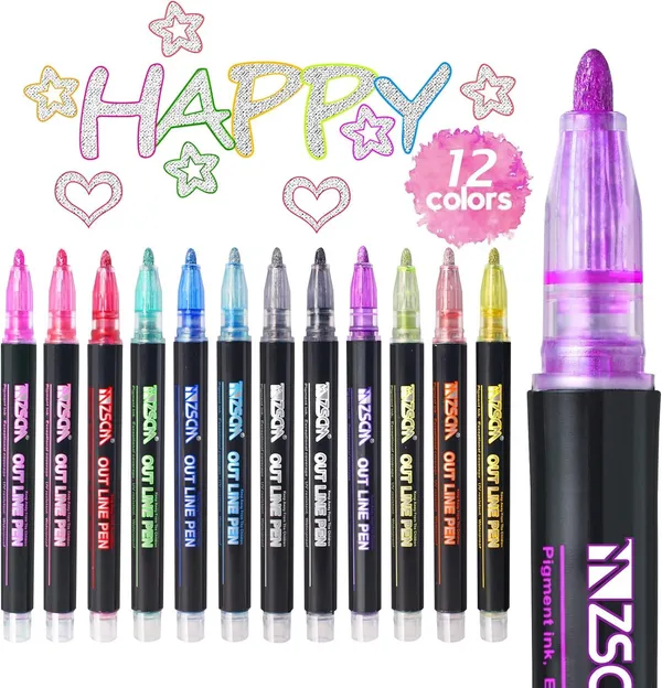 Outliner_Pens_Set_12_Double_Line_Shimmer_Metallic_Colour_Shining_Markers_Glitter_Chisel_For_Painting_Diy_Art_Craft_Project_Scrapbook_Doodle_Drawing_Greeting_Gift_Card