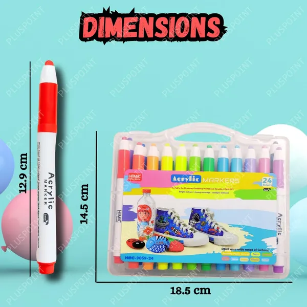 24_Shades_Acrylic_Markers_Pen_Paint_Set_For_Rock_Painting,_Wood_Painting,_Art_Craft_Calligraphy_Drawing,_Glass_Ceramic_Fabric,_Journal,_Doodling,_Writing_Books,_Perfect_For_Sketching