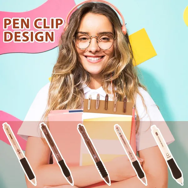 Cute_Gel_Pen,_5_Pcs_Coffee_Gel_Pen_With_Soft_Rubber_Grip_0.5Mm_Fine_Point_Retractable_Pens_Kawaii_Blue_Ink_Smooth_Writing_Pens_For_School_Journaling_Stationery_Office_Supplies