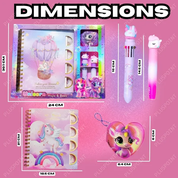 Unicorn_Diary_Set_For_Girls,_Kids_Cute_Spiral_A5_Journal_Premium_Gift_For_Kids_Hardcover_Notebook_With_230_Pages,_With_Highlighter_Pen,_Mini_Dairy,_Cute_Stationery_Gift_For_Girls