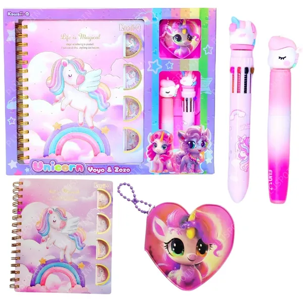 Unicorn_Diary_Set_For_Girls,_Kids_Cute_Spiral_A5_Journal_Premium_Gift_For_Kids_Hardcover_Notebook_With_230_Pages,_With_Highlighter_Pen,_Mini_Dairy,_Cute_Stationery_Gift_For_Girls