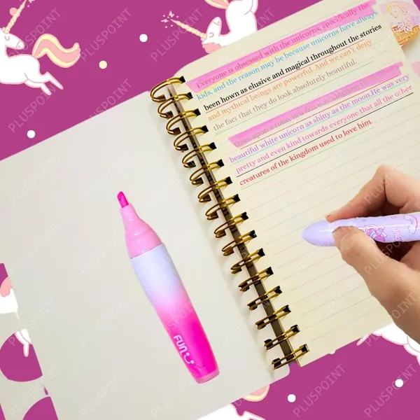 Unicorn_Diary_Set_For_Girls,_Kids_Cute_Spiral_A5_Journal_Premium_Gift_For_Kids_Hardcover_Notebook_With_230_Pages,_With_Highlighter_Pen,_Mini_Dairy,_Cute_Stationery_Gift_For_Girls