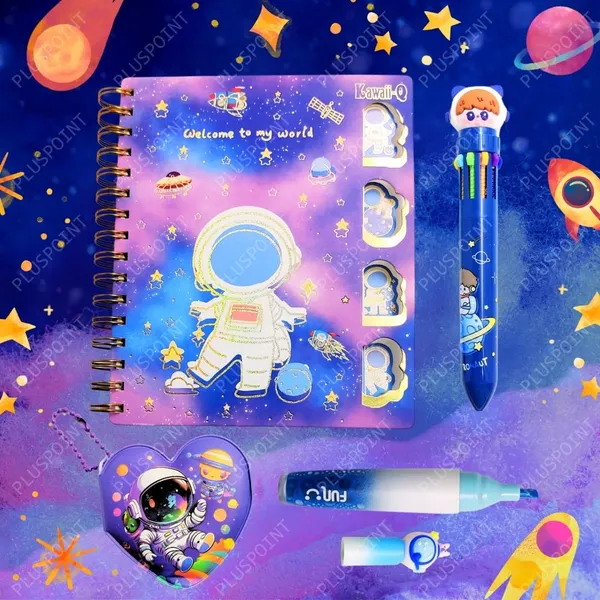 Astronaut_Theme_Diary_Set_For_Kids,_Space_Cute_Spiral_A5_Journal_With_230_Lined_Pages_Premium_Gift_Set_For_Writing_Drawing_Astronaut_Gift_With_Multicolour_Pen,_Mini_Dairy,_Highlighter