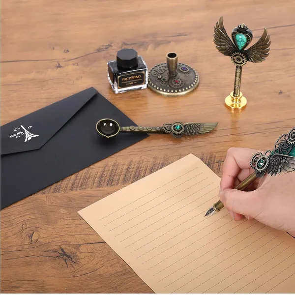 Vintage_Quill_Pen_And_Ink_Set_Elegant_Writing_Luxury_Fountain_Calligraphy_Ink_Pen_Set_With_Wax_For_Stamp_Retro_Decor_Dip_Pen_Office_Stationery_Corporate_Gifting_For_Signature,_Black