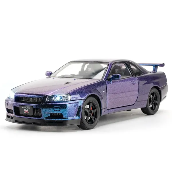 Diecast_Metal_Skyline_Gtr-R34_P.Walker_Edition_Sports_1:24_Scale_Dualtone_Simulation_Model_Alloy_Pull_Back_Toy_Car_For_Kids_With_Openable_Doors_&_Light,_Music_Toy_Vehicle_For_Kids,_Adults