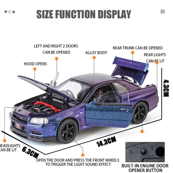 Diecast_Metal_Skyline_Gtr-R34_P.Walker_Edition_Sports_1:24_Scale_Dualtone_Simulation_Model_Alloy_Pull_Back_Toy_Car_For_Kids_With_Openable_Doors_&_Light,_Music_Toy_Vehicle_For_Kids,_Adults