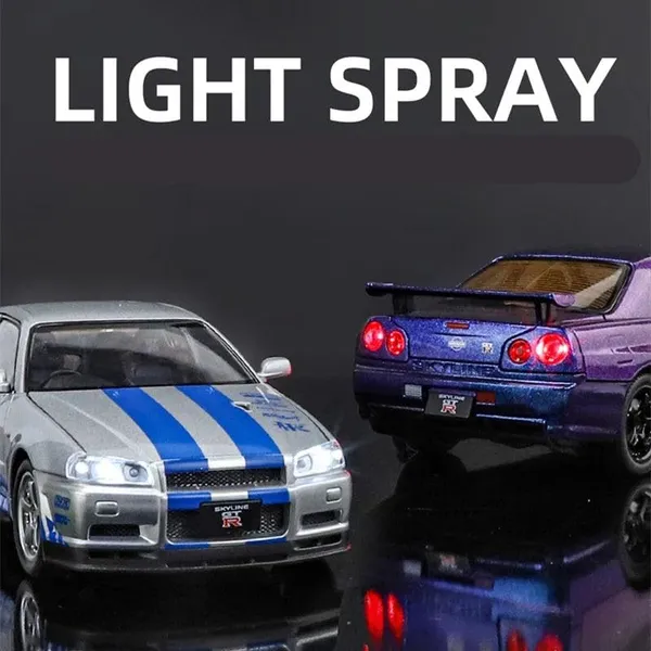 Diecast_Metal_Skyline_Gtr-R34_P.Walker_Edition_Sports_1:24_Scale_Dualtone_Simulation_Model_Alloy_Pull_Back_Toy_Car_For_Kids_With_Openable_Doors_&_Light,_Music_Toy_Vehicle_For_Kids,_Adults