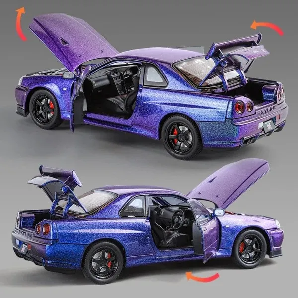 Diecast_Metal_Skyline_Gtr-R34_P.Walker_Edition_Sports_1:24_Scale_Dualtone_Simulation_Model_Alloy_Pull_Back_Toy_Car_For_Kids_With_Openable_Doors_&_Light,_Music_Toy_Vehicle_For_Kids,_Adults