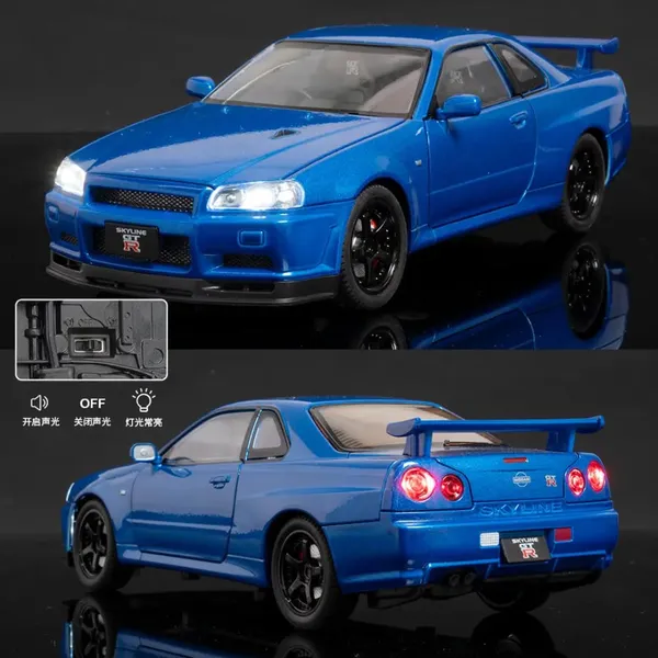Diecast_Metal_Skyline_Gtr-R34_P.Walker_Edition_Brian_Car_1:24_Scale_Simulation_Model_Alloy_Metal_Pull_Back_Toy_Car_For_Kids_With_Openable_Doors_&_Light,_Music_Toy_Vehicle_For_Kids,_Adults
