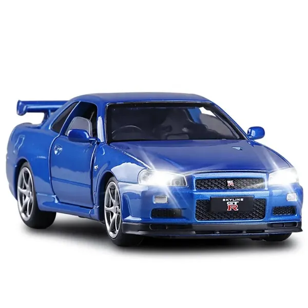 Diecast_Metal_Skyline_Gtr-R34_P.Walker_Edition_Brian_Car_1:24_Scale_Simulation_Model_Alloy_Metal_Pull_Back_Toy_Car_For_Kids_With_Openable_Doors_&_Light,_Music_Toy_Vehicle_For_Kids,_Adults