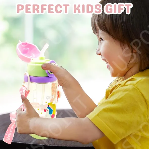 Plastic_Unicorn_Water_Bottle_For_Kids_600Ml_Leak_Proof_Sipper_Bottle_With_Straw_And_Flip_Cover_Cute_Cartoon_Design_For_Boys_And_Girls_Uni_Green