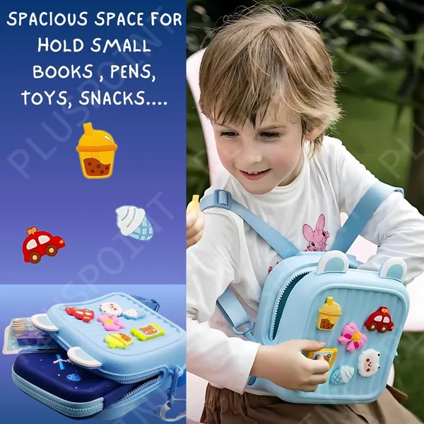 Silicone_Backpack_For_Kids_Small_Backpack_For_Boys_And_Girls_Silicone_Waterproof_Bag_For_Toddlers_With_Cute_3D_Cartoon_Badges,_Kindergarten_Lightweight_Travel_Bag_For_Kids