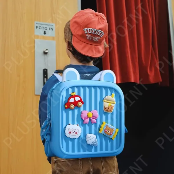 Silicone_Backpack_For_Kids_Small_Backpack_For_Boys_And_Girls_Silicone_Waterproof_Bag_For_Toddlers_With_Cute_3D_Cartoon_Badges,_Kindergarten_Lightweight_Travel_Bag_For_Kids