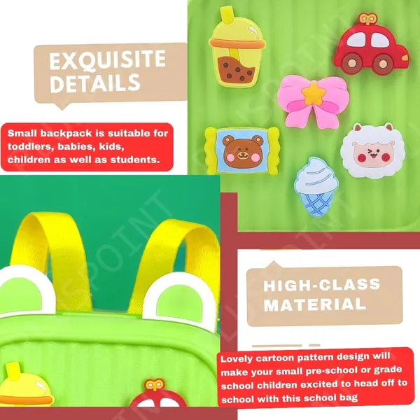 Silicone_Backpack_For_Kids_Small_Backpack_For_Boys_And_Girls_Silicone_Waterproof_Bag_For_Toddlers_With_Cute_3D_Cartoon_Badges,_Kindergarten_Lightweight_Travel_Bag_For_Kids