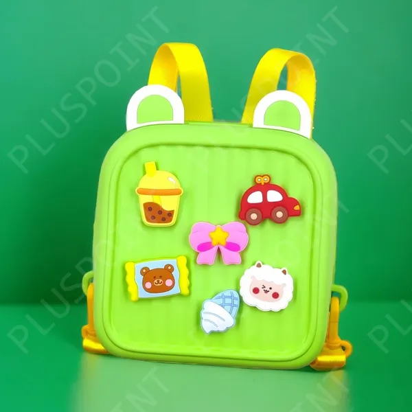 Silicone_Backpack_For_Kids_Small_Backpack_For_Boys_And_Girls_Silicone_Waterproof_Bag_For_Toddlers_With_Cute_3D_Cartoon_Badges,_Kindergarten_Lightweight_Travel_Bag_For_Kids