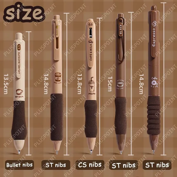 5Pcs_Coffee_Theme_Cute_Brown_Gel_Pens_Set_Blue_Ink_Pens_Fine_Point_Smooth_Writing_Pens_0.5Mm_Neutral_Pens_Aesthetic_Pretty_Pens_For_Journaling_Fancy_Pens_Bulk_Kawaii_School_Office_Supplies