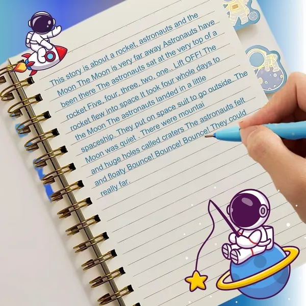 Space_Theme_Blue_Ink,Gel_Pens_For_Kids,_0.5Mm_Erasable_Gel_Pen_Set_Of_12,_Adorable_Astronaut_Theme_Colorful_Pen_For_Project_Work,_Journal,_Stationery_For_Girls_&_Boys_(12_Astronaut_Gel)