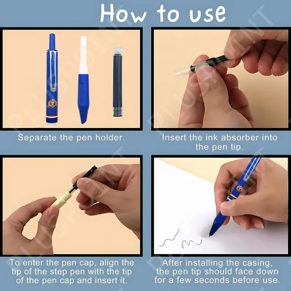 Fountain_Pen_For_Students_Iridium_Tip_Nib_Refillable_Click_Fountain_Pen_Set(2_Pcs)With_6_Ink_Refills_Kawaii_Stationery_Gift_For_Kids|Perfect_For_Office_And_School_Use(Oxford_Pen),Blue