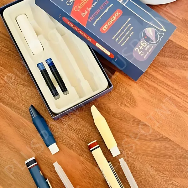 Fountain_Pen_For_Students_Iridium_Tip_Nib_Refillable_Click_Fountain_Pen_Set(2_Pcs)With_6_Ink_Refills_Kawaii_Stationery_Gift_For_Kids|Perfect_For_Office_And_School_Use(Oxford_Pen),Blue