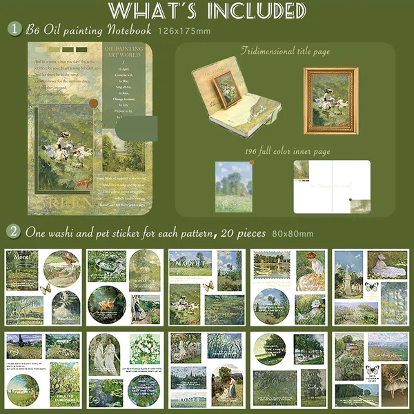 Vintage_Aesthetic_Paper_Scrapbook_Kit_With_346_Pcs_Complete_Scrapbooking_Supplies_Set_Featuring_Bullet_Junk_Journal_|_A6_Grid_Notebook_|_Elegant_Stationery_In_Charming_Green_Stickers