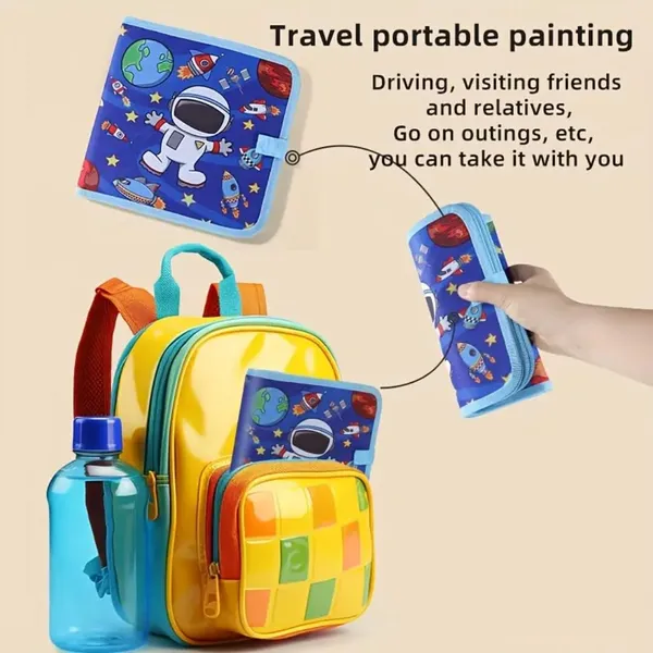 Plastic_Erasable_Doodle_Book_For_Kids_Toddlers_Activity_Toys_Reusable_Drawing_Pads_With_Watercolor_Pens,Travel_Art_Toy,_Road_Trip_Car_Game_Writing_Painting_Set_For_Boys_And_Girls_(Astronaut)
