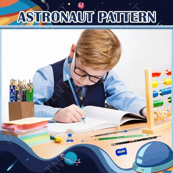 26_Pcs_Space_Theme_20_Pencils_For_Kids_With_2_Erasers_2_Sharpeners_2_Grips_Astronaut_Space_Design_Perfect_For_Birthday_Classroom_And_School_Supply