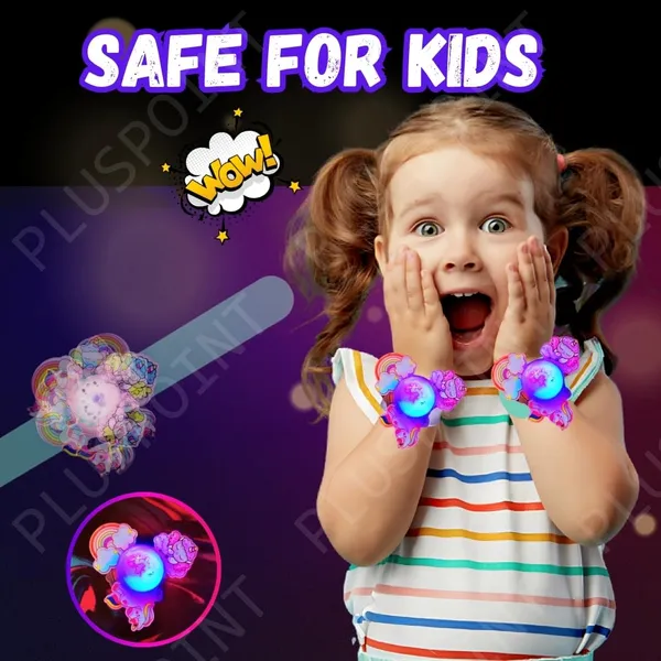 Unicorn_Wrist_Band_For_Girls_2_Pack_Green_And_Purple_Slap_Band_Cute_Cartoon_Bracelet_With_Led_Light_Up,_Great_Birthday_Gift_Toys_For_Kids_Return_Gift_For_Kids