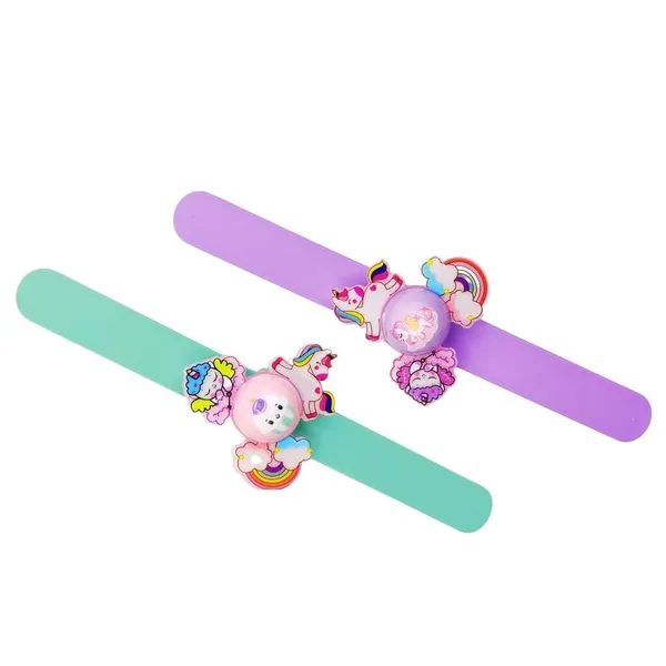 Unicorn_Wrist_Band_For_Girls_2_Pack_Green_And_Purple_Slap_Band_Cute_Cartoon_Bracelet_With_Led_Light_Up,_Great_Birthday_Gift_Toys_For_Kids_Return_Gift_For_Kids