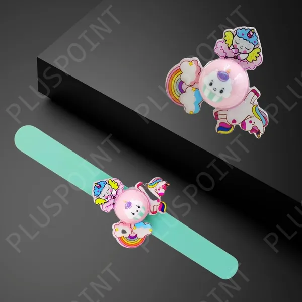 Unicorn_Wrist_Band_For_Girls_2_Pack_Green_And_Purple_Slap_Band_Cute_Cartoon_Bracelet_With_Led_Light_Up,_Great_Birthday_Gift_Toys_For_Kids_Return_Gift_For_Kids
