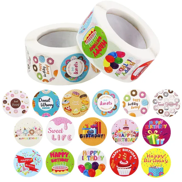 1000_Pieces_Colorful_Happy_Birthday_Stickers_For_Holiday,_Christman_&_Wedding_Decoration_-_1_Inch_-_2_Rolls_|_With_Different_Unique_Designs_|_Easy_To_Peel_And_Paste_Design