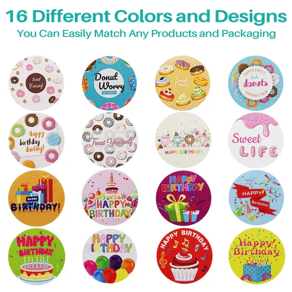 1000_Pieces_Colorful_Happy_Birthday_Stickers_For_Holiday,_Christman_&_Wedding_Decoration_-_1_Inch_-_2_Rolls_|_With_Different_Unique_Designs_|_Easy_To_Peel_And_Paste_Design