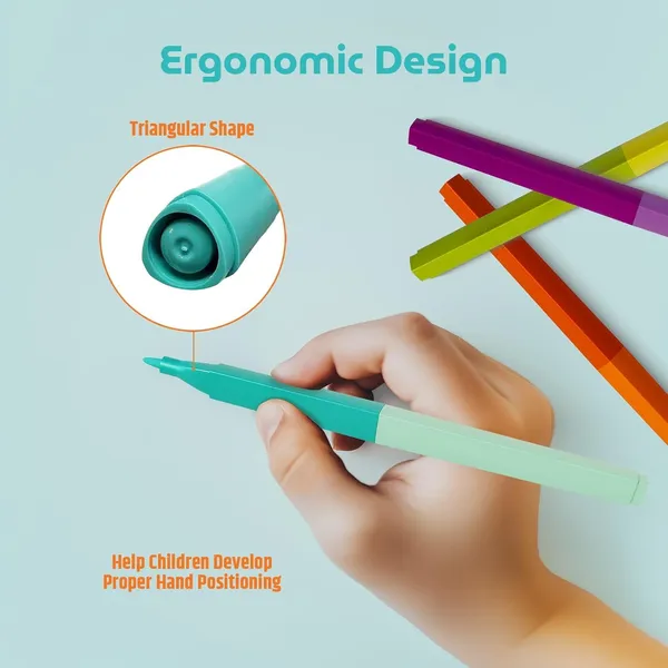 36_Double_Sided_Markers_Set_For_Kids_With_Water_Based_Colors,_Portable_Travel_Case,_Thin_Tip_Markers_Ideal_For_Schoolwork,_Office_Use,_Sketching_And_Drawing