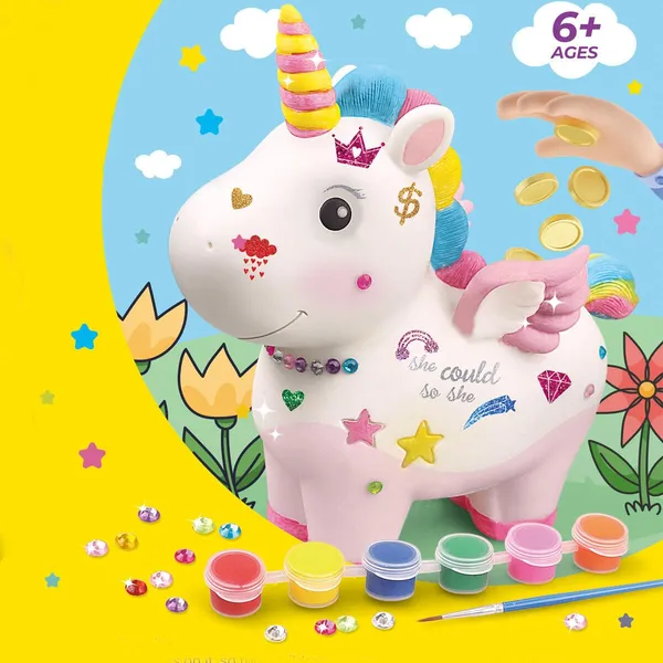 Diy_Unicorn_Piggy_Bank_For_Kids_Paint_Decorate_Piggy_Bank_With_Gemstone,_Stickers,_Foil_Art,_Markers,_Painting_Kit_Diy_Money_Coin_Bank,_Arts_And_Crafts_Birthday_Gifts_For_Kids_5+_Years_Old