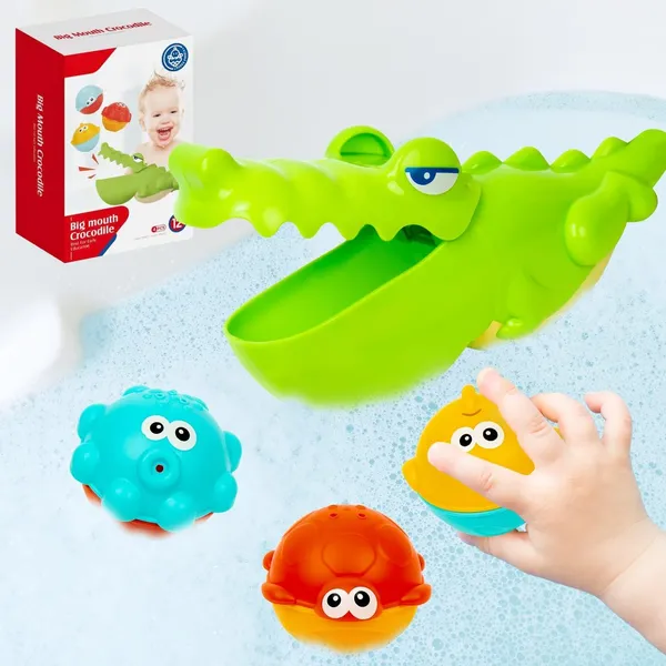 Crocodile_Bath_Toy_For_Toddler_Baby_Bathing_Toys_With_3_Animal_Floating_Fish_Catching_Game_Octopus_Swimming_Set_For_Bathtub_Water_Play_Activity_Shower_Alligator_Playset_For_Toddlers