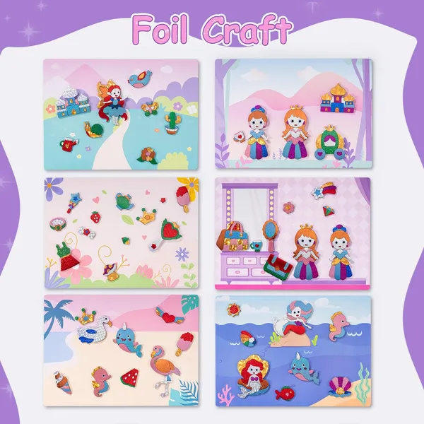 Foil_Art_Kit_For_Kids_Unicorns_&_Princesses_Arts_And_Crafts,_No_Mess_Art_For_Kids,_Fun_Craft_Kits_&_Supplies,_Diy_Creative_Activities,_Travel_Toys_Gifts_For_Girls_&_Boys_Ages_3+