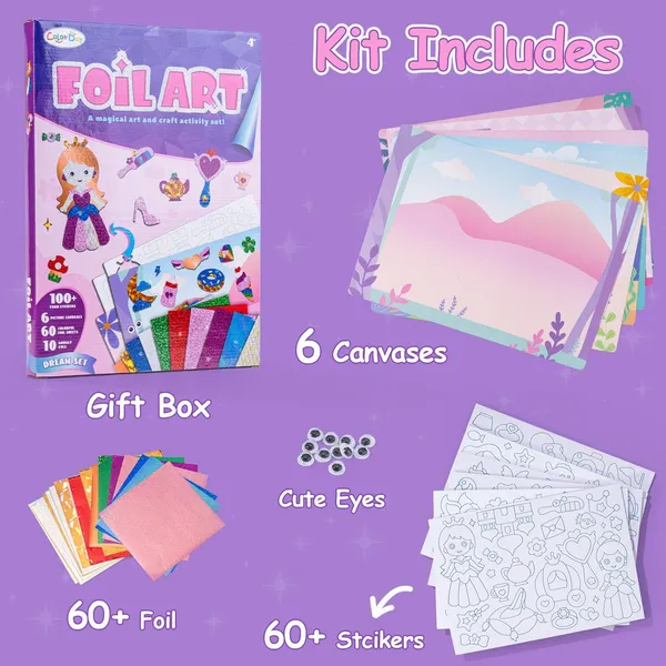 Foil_Art_Kit_For_Kids_Unicorns_&_Princesses_Arts_And_Crafts,_No_Mess_Art_For_Kids,_Fun_Craft_Kits_&_Supplies,_Diy_Creative_Activities,_Travel_Toys_Gifts_For_Girls_&_Boys_Ages_3+