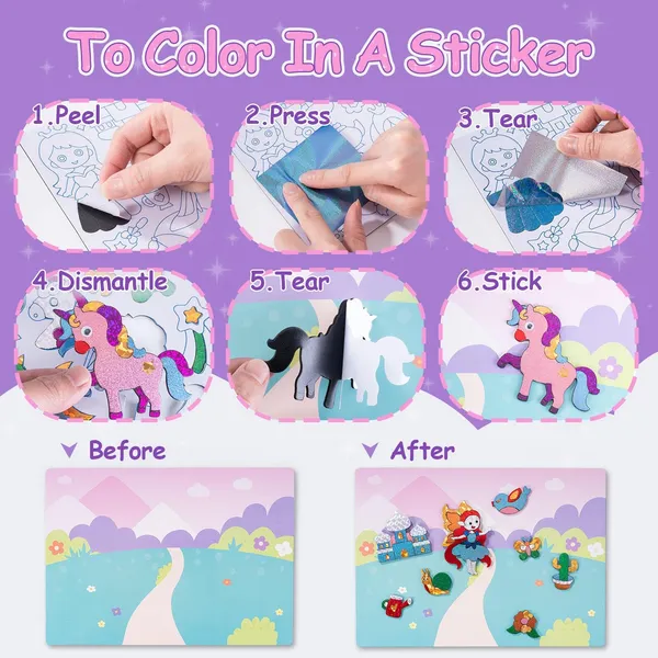 Foil_Art_Kit_For_Kids_Unicorns_&_Princesses_Arts_And_Crafts,_No_Mess_Art_For_Kids,_Fun_Craft_Kits_&_Supplies,_Diy_Creative_Activities,_Travel_Toys_Gifts_For_Girls_&_Boys_Ages_3+