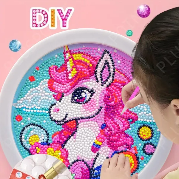 5D_Diamond_Gem_Kits_For_Kids_With_Frame_Diamond_Art_And_Craft_For_Kids_Ages_6_8_10_12_Gem_Art_Painting_Kit_Unicorn_Crafts_Unicorn_Diamond_Painting_Kits_For_Girls