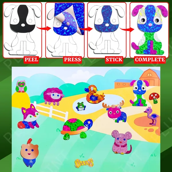 Foil_Art_Kit_For_Kids_Animals_Theme_100+_Foam_Stickers_Arts_And_Crafts,_No_Mess_Art_For_Kids,_Fun_Craft_Kits_&_Supplies,_Diy_Creative_Activities,_Travel_Toys_Gifts_For_Girls_&_Boys_Ages_5+