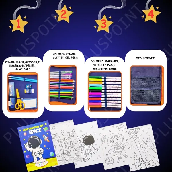 36Pcs_Astronaut_Art_Supplies_For_Girls,_Drawing_Kit_With_Markers,_Coloring_Arts_And_Crafts_Coloring_Set_For_Kids,_Pencil,_Crayon_School_Supply_Stationery_Set_Birthday_Gifts_For_Girls