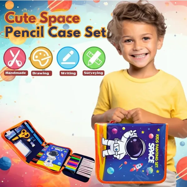36Pcs_Astronaut_Art_Supplies_For_Girls,_Drawing_Kit_With_Markers,_Coloring_Arts_And_Crafts_Coloring_Set_For_Kids,_Pencil,_Crayon_School_Supply_Stationery_Set_Birthday_Gifts_For_Girls