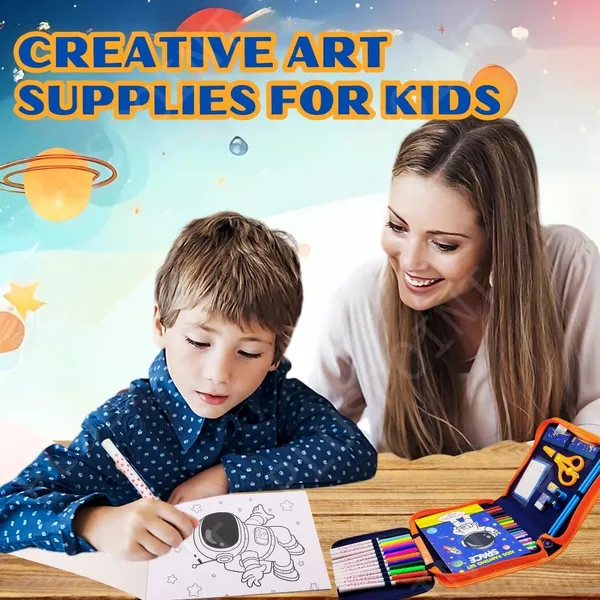 36Pcs_Astronaut_Art_Supplies_For_Girls,_Drawing_Kit_With_Markers,_Coloring_Arts_And_Crafts_Coloring_Set_For_Kids,_Pencil,_Crayon_School_Supply_Stationery_Set_Birthday_Gifts_For_Girls