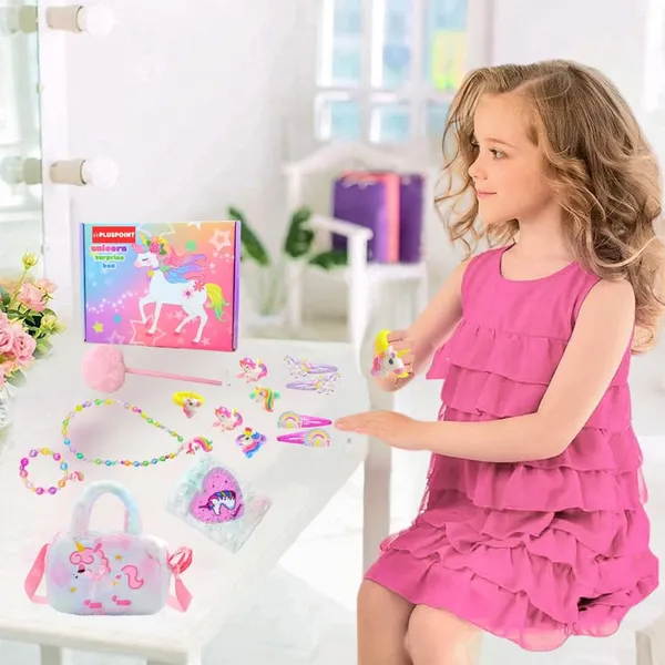 Unicorn_Gift_For_Girls_14_Pcs_Set_For_Kids_Of_Unicorn_Handbag_Purse,_Diary,_Hair_Clips,_Bracelet,_Necklace,_Pen,_Toy_Soft_Plush_Toys_Set_For_Birthday_Gifts_For_Kids