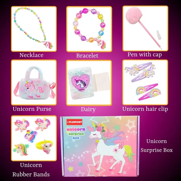 Unicorn_Gift_For_Girls_14_Pcs_Set_For_Kids_Of_Unicorn_Handbag_Purse,_Diary,_Hair_Clips,_Bracelet,_Necklace,_Pen,_Toy_Soft_Plush_Toys_Set_For_Birthday_Gifts_For_Kids