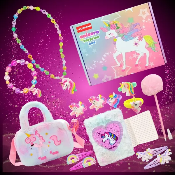 Unicorn_Gift_For_Girls_14_Pcs_Set_For_Kids_Of_Unicorn_Handbag_Purse,_Diary,_Hair_Clips,_Bracelet,_Necklace,_Pen,_Toy_Soft_Plush_Toys_Set_For_Birthday_Gifts_For_Kids